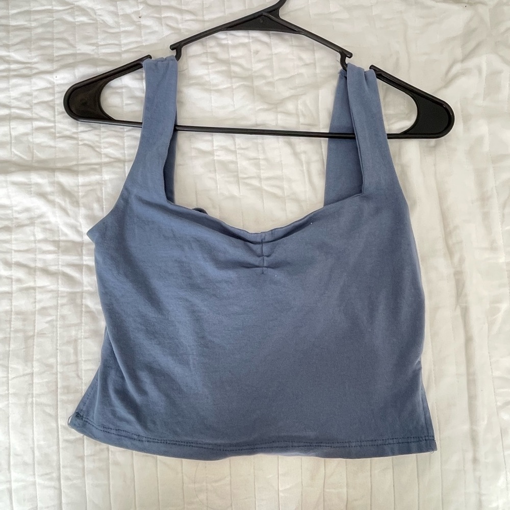 Steel blue crop top